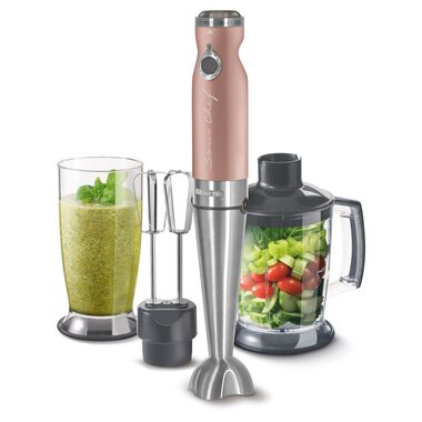 SENCOR SHB 5605RS-EUE3 růžová / Tyčový mixér / 1000 W / nádoba 800 ml / sekáček 1250ml / šlehací metly