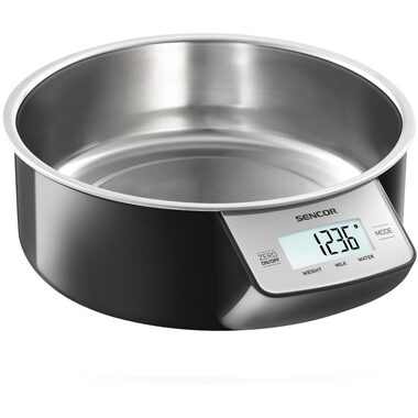 SENCOR SKS 4030BK černá / digitální kuchyňská váha / nerez miska 1L / max. 5 kg / funkce TARE / dotyk. tlačítka