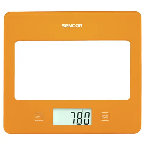 SENCOR SKS 5033OR oranžová / digitální kuchyňská váha / max. 5 kg / funkce TARE / dotyk. tlačítka