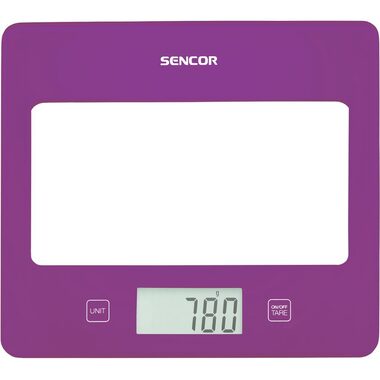 SENCOR SKS 5035VT fialová / digitální kuchyňská váha / max. 5 kg / funkce TARE / dotyk. tlačítka