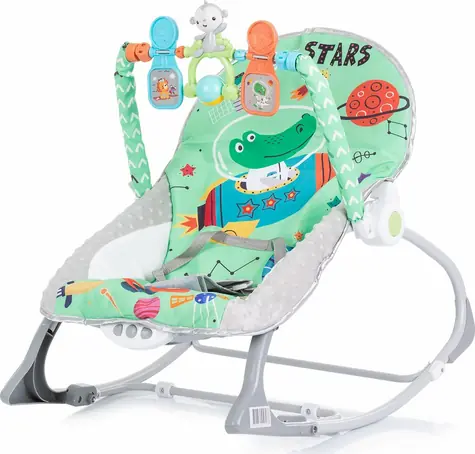 CHIPOLINO Kojenecké lehátko vibrující 2v1 Baby Spa Green / od 0 - 36 měsíců / houpátko 9 kg / židlička 18 kg