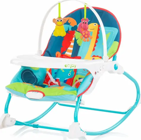 CHIPOLINO Dětské houpací křesílko Enjoy - modré / od 0 - 6 měsíců / do 9 kg