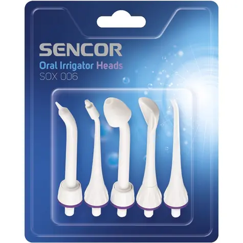 SENCOR SOX 006 Náhradní hlavice pro ústní sprchu bílá (5ks) / pro SENCOR SOI 1x