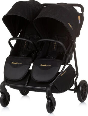 CHIPOLINO Kočárek pro dvojčata/nestejně staré děti Top Stars Obsidian / děti s hmotností do 15 kg