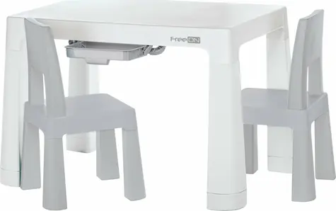 FreeON Plastový stolek s židlemi Neo bílá/šedá / od 3 do 9 let
