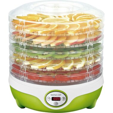 SENCOR SFD 851GR zelená / Sušička ovoce / 240 W / Průměr síta: 25.5 cm / Teplota: 35-70 °C