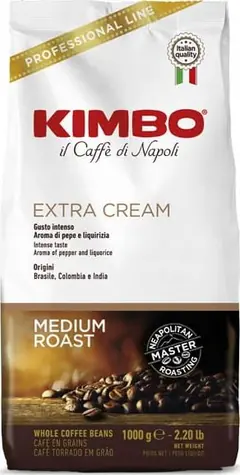 Kimbo Extra Cream 1 kg / Zrnková káva / 50% Arabika 50% Robusta
