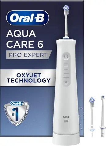 Oral-B AquaCare 6 Pro-Expert bílá / Ústní sprcha / 3 intenzity / funkce pulzování