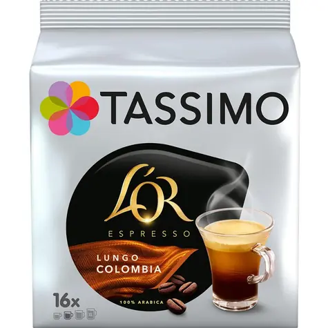 Jacobs L'OR Lungo Colombia Tassimo 16 ks / Kapslová káva 