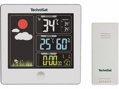 TechniSat iMETEO X2 bílá / Meteostanice / LCD barevný displej / teplota vlhkost / 4x AA