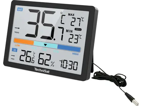 TechniSat IMETEO 110 černá / Meteostanice / LCD displej / teplota / vlhkost / CR2032