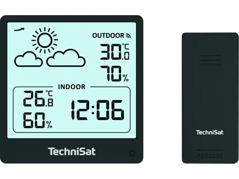 TechniSat iMETEO 200 černá / Meteostanice / LCD displej / teplota / vlhkost / 4x AA