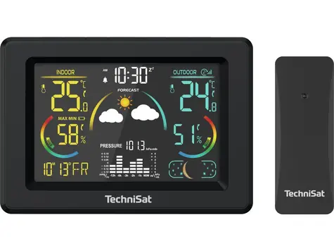 TechniSat iMETEO 600 černá / Meteostanice / LCD displej / teplota / vlhkost / tlak 