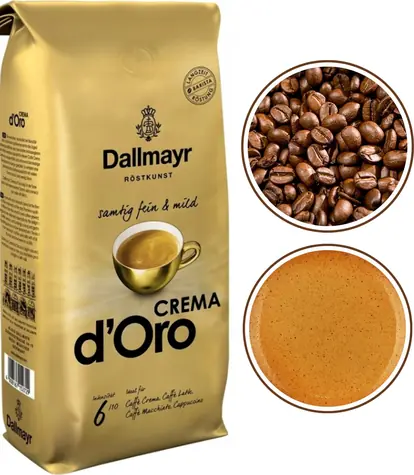 Dallmayr Crema D'Oro 1 kg / Zrnková káva / 100% Arabica 