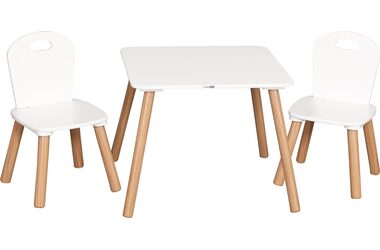 FreeOn Dřevěný stolek s židlemi Athena bílý