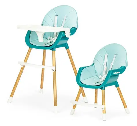 ECOTOYS Jídelní židlička 2v1 Modrá / od 6 měsíců