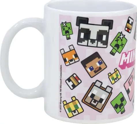 STOR Hrneček keramický 325ml Minecraft růžový