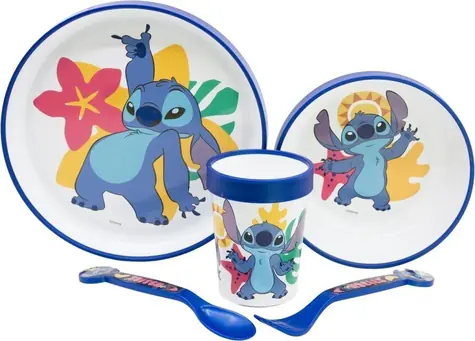STOR Dětská jídelní sada 5v1 Stitch