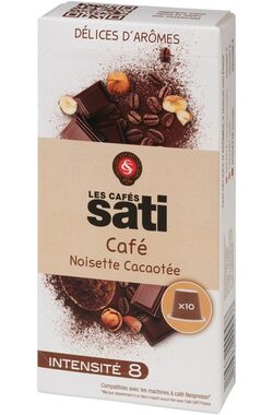 Les Cafés Sati Cacao Hazelnut Nespresso 10 ks / Kapslová káva 