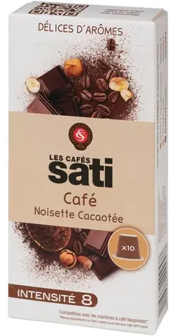Les Cafés Sati Cacao Hazelnut Nespresso 10 ks / Kapslová káva 