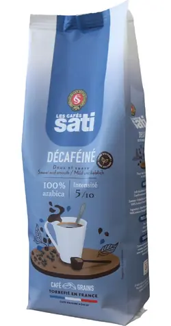 Les Cafés Sati Décafeinated 500 g / Zrnková káva / 100% Arabica