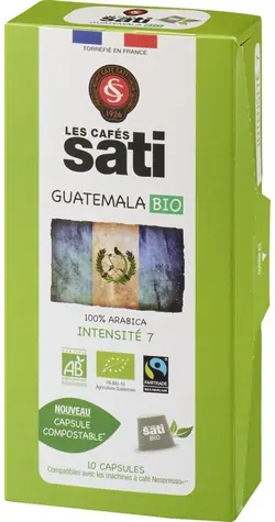 Les Cafés Sati Guatemala Bio Nespresso 10 ks / Kapslová káva 