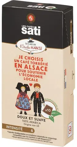 Les Cafés Sati Hansi Nespresso 10 ks / Kapslová káva 
