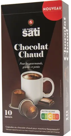 Les Cafés Sati Chocolat Chaud Nespresso 10 ks / Kpaslová čokoláda 