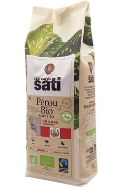 Les Cafés Sati Perou Inca Bio Fairtrade 500 g / Zrnková káva / 100% Arabica 