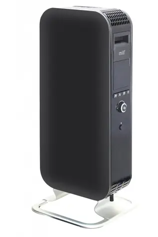 Mill olejový radiátor AB-H1000DN BLACK / 1000W / LED displej / denní-noční termostat / skleněný předek / černý  