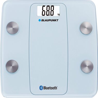 BLAUPUNKT BSM711BT modrá / osobní váha / nosnost 180 kg / paměť pro více uživatelů  / monitorování tuku / 2x AAA