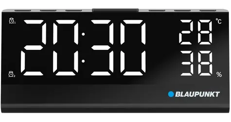 BLAUPUNKT CR10ALU černá / rádio budík / LED Displej / stmívatelný / teploměr / FM