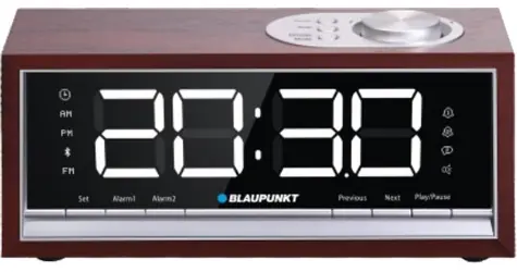 BLAUPUNKT CR60BT hnědá / rádio budík / bluetooth / LED displej / stmívatelný 