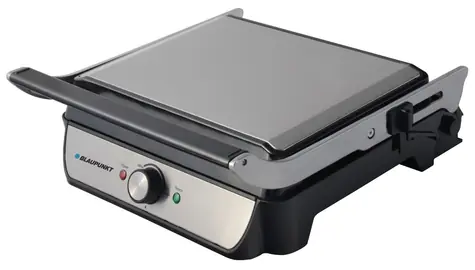 BLAUPUNKT GRS701 stříbrná / elektrický gril / 2000W / nastavitelná teplota / plocha 23x34 cm / odtok na olej
