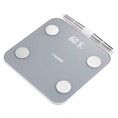 NAIPO NP-BS03 šedá / chytrá osobní váha / do 180 kg / 4x AAA