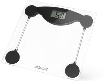 ELDONEX BodyFit černá / digitální osobní váha / nosnost 150 kg / tvrzené sklo