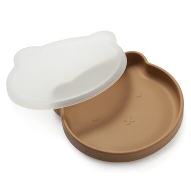 Kidnort Retter Silikonový talíř s víčkem tmavý