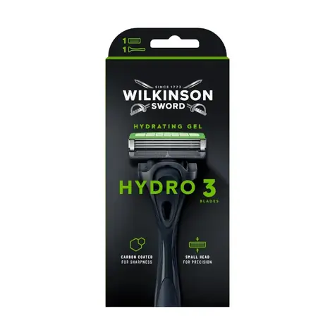 Wilkinson Hydro 3 Black Edition holící strojek + 1 náhradní hlavice