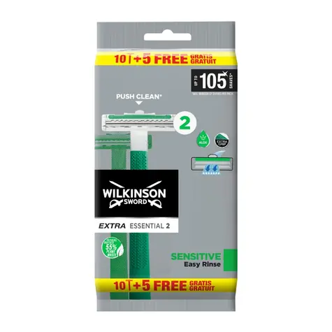 Wilkinson Extra Essential 2 Sensitive pánská Jednorázová holítka 10+5 ks