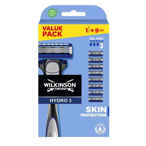 Wilkinson Hydro3 Skin Protection holicí strojek + 9 náhradních 3břitých hlavic 