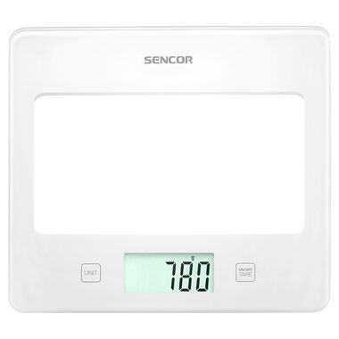 SENCOR SKS 5030WH bílá / digitální kuchyňská váha / max. 5 kg / funkce TARE / dotyk. tlačítka