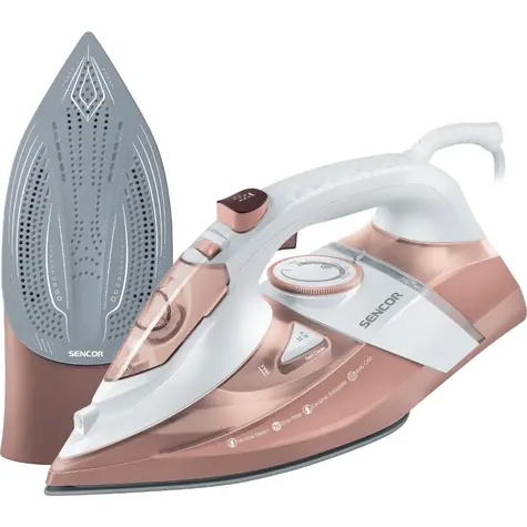 SENCOR SSI 8300RS růžová / Napařovací žehlička / 3200W / 350ml / 1.9m