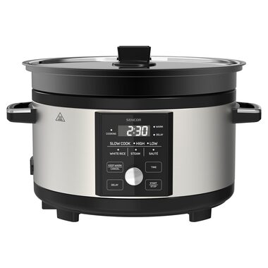 SENCOR SPR 5520SS stříbrná / pomalý hrnec / 5.5L / Digitální displej / 5 programů