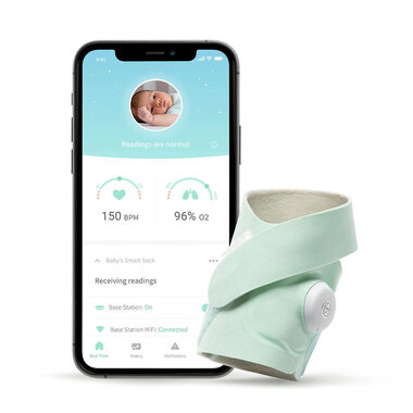 Rozbaleno - Owlet Smart Sock 3 - Original Mint / Chytrá ponožka / Monitor zdraví pro dítě / rozbaleno