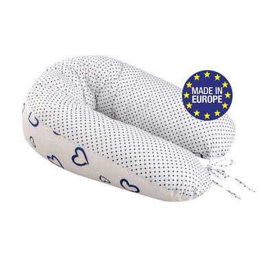 Bomimi ADOS kojící polštář 150x30, SRDÍČKA-puntíky modrá/bílá