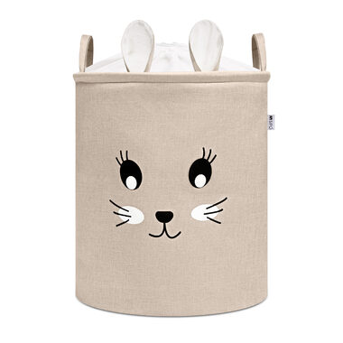 Sipo Koš na hračky XL se šňůrkou, skládací bavlněný / 63 l, Rabbit