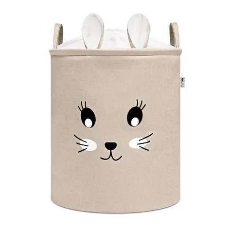 Sipo Koš na hračky XL se šňůrkou, skládací bavlněný / 63 l, Rabbit