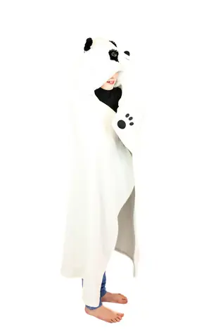 Cozy Noxxiez Panda - hřejivá deka s kapucí se zvířátkem a tlapkovými kapsami / od 3 let