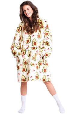 Cozy Noxxiez Avokádo - hřejivá televizní mikinová deka s kapucí pro teenagery a dospělé