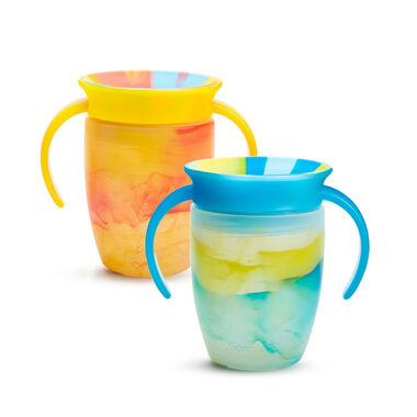 Munchkin Miracle 360° Tie Dye Cup Tropical 207 ml 6m+ 2 ks, žlutá a modrá